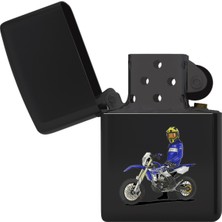 UltraMint Siyah Motorsiklet Baskılı Çakmak BLL3465, Dayanıklı ve Şık Tasarım