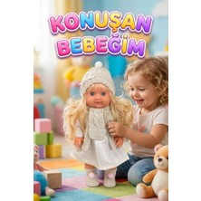 Farbu Oyuncak Lucia Girl Konuşan 35 cm - Etkileşimli Kolları Bacakları ve Kafası Et Kutulu Atkılı Oyuncak Bebek