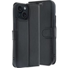 Newface Apple iPhone 15 Trend S Plus Kapaklı Kılıf - Siyah