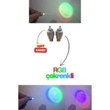 Vekorr LED Işıklı Tekerlek Mini Sibop Lambası Kapı Pencere Mini Fener Ikaz LED Araba Motor 1 Çift (2 Adet)