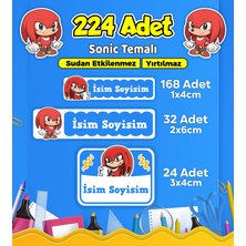Sb Store Okul Kreş Kişiye Özel Isim Etiket Seti Sonic Temalı - Model 657
