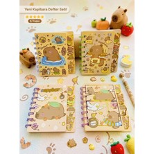 ÖZ OFİS Capybara Ayraçlı Çizgili Not Defteri - 12X8 cm Cep Boy - 64 Sayfa - Tekli (BX-8110)