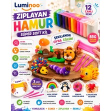 Luminoo Zıplayan Hamur Süper Soft Kil 12 Renk 85 gr Oyun Hamuru Seti