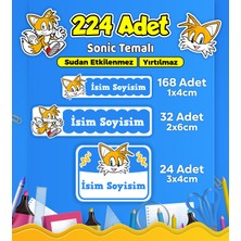 Sb Store Okul Kreş Kişiye Özel Isim Etiket Seti Sonic Temalı - Model 655
