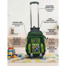 M.Blade 2 Kademeli Çekçekli Tekerlekli Karekter Desenli Laptop Bölmeli Ilkokul Sırt Çantası 40*27*17 cm