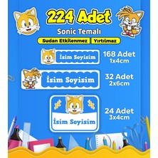 Sb Store Okul Kreş Kişiye Özel Isim Etiket Seti Sonic Temalı - Model 653