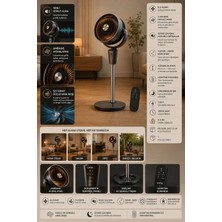 Cata CT-3040 Kumandalı Ayaklı Vantilatör | Ses Komutlu Turbo Fan | LED Ambiyans Aydınlatmalı