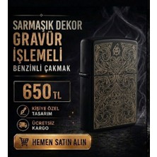 Talat Sarmaşık Dekor Gravür Işlemeli Benzinli Çakmak