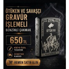 Talat Ötüken ve Savaşçı Gravür Işlemeli Benzinli Çakmak