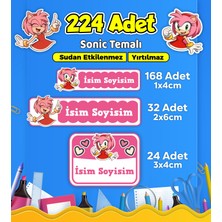 Sb Store Okul Kreş Kişiye Özel Isim Etiket Seti Sonic Temalı - Model 658