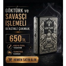 Talat Göktürk ve Savaşçı Gravür Işlemeli Benzinli Çakmak