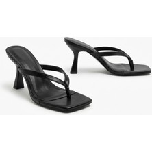 Yula Fashion Shoes Vera Kadın Tredn Topuklu Terlik-Siyah