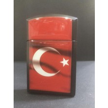 UltraMint Türk Bayrağı Temalı Gazlı Taşlı Metal Tarz Çakmak