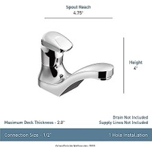 Fırsat Mağazam Ticari Krom M-Press Tek Montajlı Ölçüm Banyo Lavabo Bataryası.5 Gpm, 8884