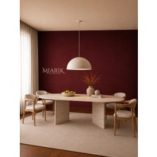 Miarik Design Traverten Elips Uzun V Ayak Yemek Masası