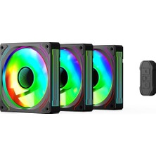Fırsat Mağazam Glacia 120 Argb 3`lü Fan Seti + Hub Kit