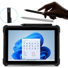 Fırsat Mağazam Surface Pro 9/10/11 13 Inç Surface Pro Copilot+ Pc Rugged Kılıf – 360° Stand, El Kayışı, Omuz Askısı, Darbe Emici Koruma Şeffaf Arka Darbe Emici Standlı Stylus Kalem Tutucu Koruyucu Siyah