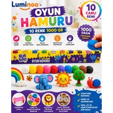 Luminoo Oyun Hamuru 10 Renk Toplam 1000 gr Büyük Boy Ekonomik Paket