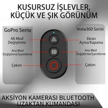Fırsat Mağazam Aksiyon Kamerası Uzaktan Kumanda Djı Osmo 360/ACTION 4/5 Pro/6 ile Uyumlu 40MAH Batarya 25M Çalışma Mesafesi 1.5 Saat Şarj Süresi - Pratik ve Hızlı Kontrol, Siyah