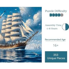 Fırsat Mağazam Ahşap Puzzle Yetişkin - Yelkenli Efsanesi - 353 Parça, 29 x 29 cm - Yapıştırıcı Folyo Dahil - Benzersiz Şekilli Parçalar & Özel Figürler - S1-08