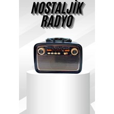 Renas Store Müzik Kutusu Bluetooth Bağlantılı El Fenerli Nostaljik Tasarım Radyo