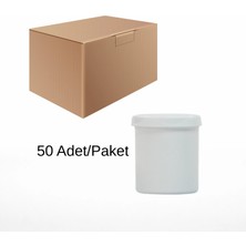 Labbakkal Numune Kabı 100 ml - Vida Kapaklı Beyaz Plastik Pomad Kutusu 50 Adet