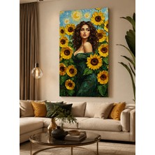 Othello Art Ayçiçeği Tarlasında Kadın Kanvas Tablo – Van Gogh Esintili Sanatsal Duvar Dekoru