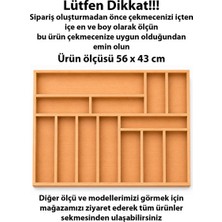 Ayfiwood 56X43 cm Ahşap Kaşıklık Çekmece Içi Organizer Doğal Ahşap Mutfak Düzenleyici
