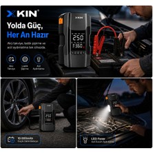 Tepex Premium Kalite Çok Amaçlı Akü Takviyesi Lastik Hava Kompresörü 10000 Mah Powerbank ile Her An En Büyük Yardımcınız