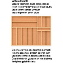 Ayfiwood 62X47 cm Ahşap Kaşıklık Çekmece Içi Organizer Doğal Ahşap Mutfak Düzenleyici