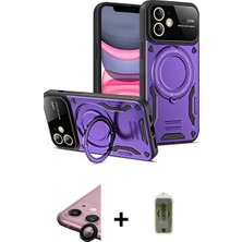 Marsilyan™- iPhone 11 Kılıf Kıvılcım Modern Serisi - Siyah Joko Magic 5d Hayalet Cam + Raze Metal Kamera Lens - Sh