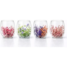 TeknoKapsül Çift Camlı Çiçekli Bardak ALK4471