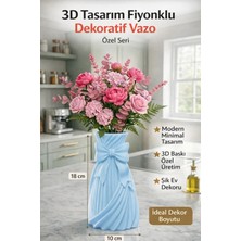 3Dikili Design 3D Tasarım Fiyonklu Dekoratif Vazo – Modern Minimal Ev Dekoru 18X10