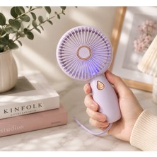 Tepex Premium Kalite Sarjlı El Fanı Mini Vantilatör 3 Hız Kademeli Hava Soğutucu Serinletici Mini Klima