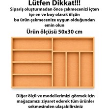 Ayfiwood 50X30 cm Ahşap Kaşıklık Çekmece Içi Organizer Doğal Ahşap Mutfak Düzenleyici