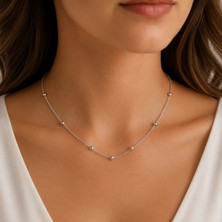 Adata Jewelry Çelik Top Model Zincir Kolye Gümüş Renk 45 cm