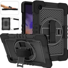 Fogy Galaxy A11 Plus/a9 Plus 11 Uyumlu Standlı El Geçmeli Ipli Karbon Desen Tank Tablet Silikon Kılıfı