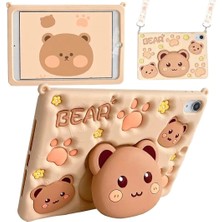Fogy iPad Mini 6/7 ile Uyumlu Cute Dolls Çocuklar Için Standlı Karkterli Yumuşak Tablet Kılıfı Bear
