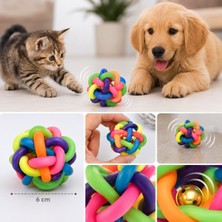 Bak Gel Al Bakgelal Interaktif Zilli Kauçuk Kedi ve Köpek Oyun Topu 6 cm – Dayanıklı Çiğneme ve Diş Bakım Oyuncağı