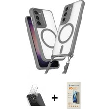 Marsilyan™- Galaxy S23 Plus Kılıf Atlas Doku Koleksiyonu - Siyah 6d Mat Seramik Hayalet Nano Ekran Koruyucu + Kamera Lens Koruma Cam - Sf