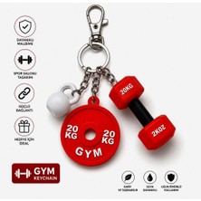 Dinç Spor Spor Salonu Temalı Gym Anahtarlık – Dambıl, Kettlebell ve Ağırlık Plakası Charm Seti