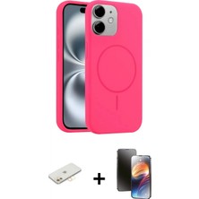 Marsilyan™- iPhone 11 Kılıf Yankı Form Serisi - Siyah 3D Antistatik Mat Seramik Nano Ekran Koruyucu + Renkli Kamera Lens Koruma Cam - Sı