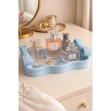 3Dikili Design Fiyonk Detaylı Estetik Dekoratif Tepsi - 3D Baskı Modern Takı ve Makyaj Organizeri (15X22 Cm)
