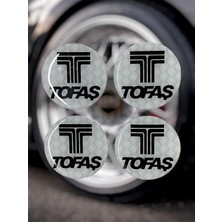 Tofaş Jant Göbeği Damla Etiket 4 Lü Oto Universal Jant Göbeği 3D Jant Arması Damla Sticker Seti