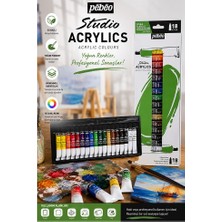 ArtMaster Akrilik Boya 18 Renk 12 ml 1 Paket Pepeo Akrilik Boya Seti 18 Li Ahşap Tuval Taş Ağaç Boyamalar Için Idea Boyama Seti