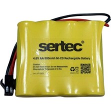 TeknoKapsül Sertec 4.8V 4S1P Aa 800 Mah Kablo + Siyah Konnektörlü Oyuncak Pili