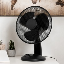 Homenter Masaüstü Vantilatör 30 cm Beyaz | 40W Güçlü Hava Akışı | 3 Kademeli Hız Ayarı | Salınımlı Masa Tipi Fan