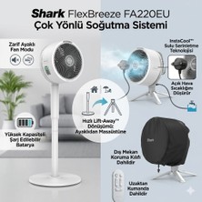 Shark Flexbreeze FA220EU Şarjlı Kablosuz Su Püskürtmeli Ayaklı ve Masaüstü Vantilatör Beyaz
