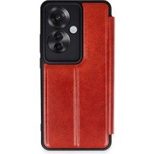 TeknoKapsül Reno 11F Kılıf Flip Cover - Kırmızı