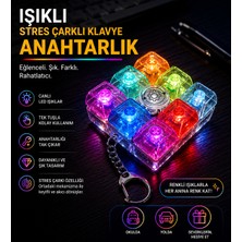 Tepex Premium Kalite 8 Tuş Işıklı Klavye Anahtarlık Işıklı Klavye Stres Giderici Ses Çıkaran Işıklı Tuşlu Anahtarlık